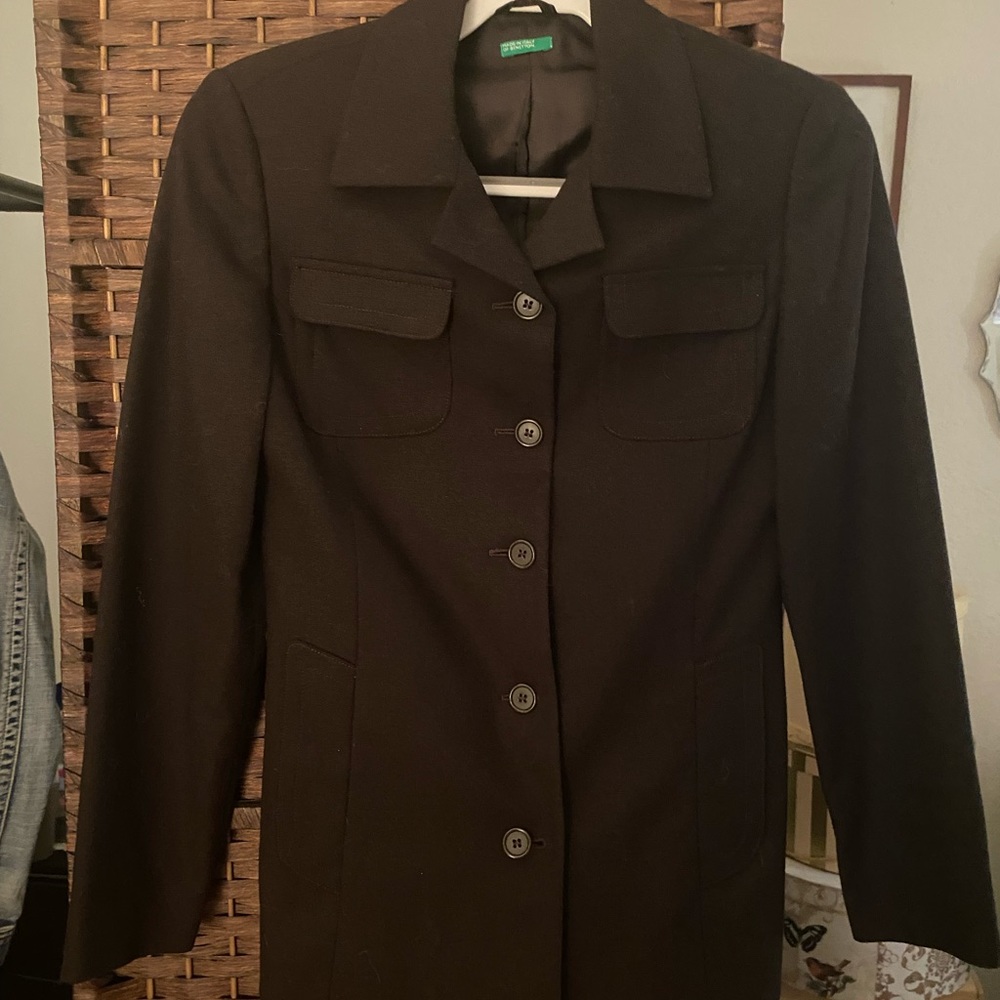 Brown wool Benetton blazer size 40